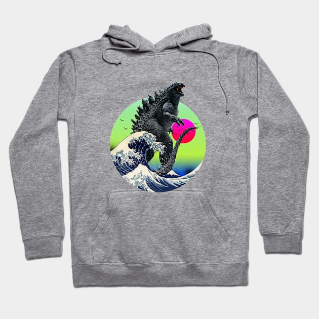 King of Monster and the Great Wave Hoodie by DavidLoblaw